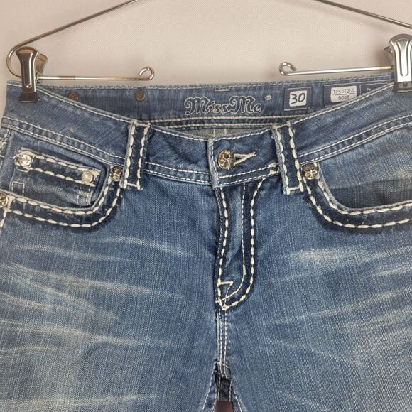 Miss Me Jeans Womens Size 30 Medium Wash Stitching Bootcut JP5072UL - Picture 3 of 14